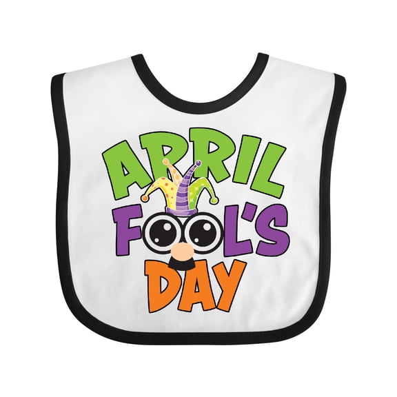 Inktastic April Fools Day with Funny Face Replacing O Boys or Girls Baby Bib