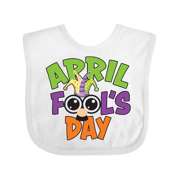 Inktastic April Fools Day with Funny Face Replacing O Boys or Girls Baby Bib