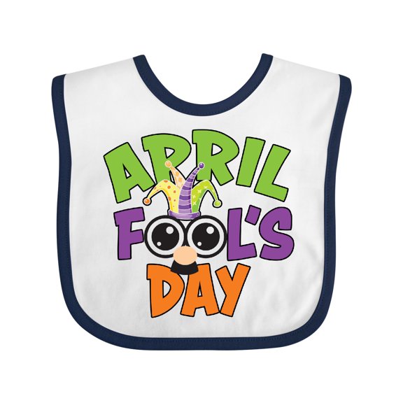 Inktastic April Fools Day with Funny Face Replacing O Boys or Girls Baby Bib
