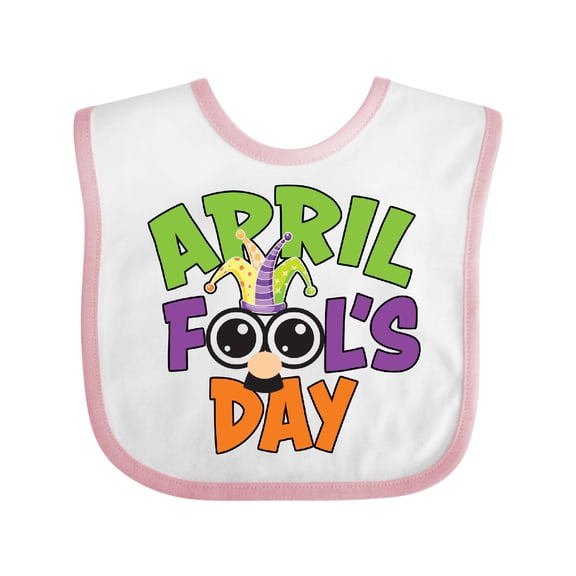 Inktastic April Fools Day with Funny Face Replacing O Boys or Girls Baby Bib