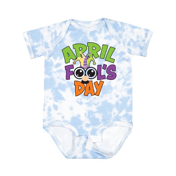 Inktastic April Fools Day with Funny Face Replacing O Boys or Girls Baby Bodysuit