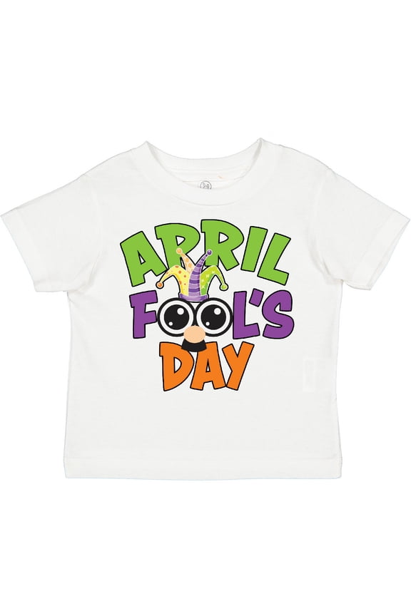 April Fools Day with Funny Face Replacing O Boys or Girls Toddler T-Shirt