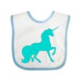 thumbnail image 1 of Inktastic Aqua Unicorn Boys or Girls Baby Bib, 1 of 4