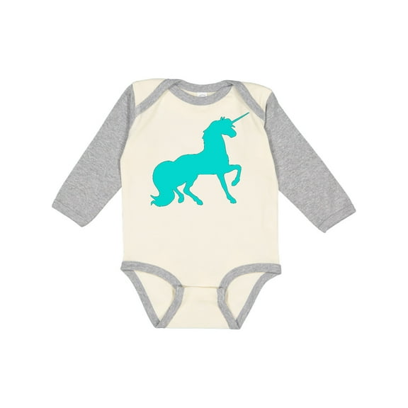 Inktastic Aqua Unicorn Boys or Girls Long Sleeve Baby Bodysuit