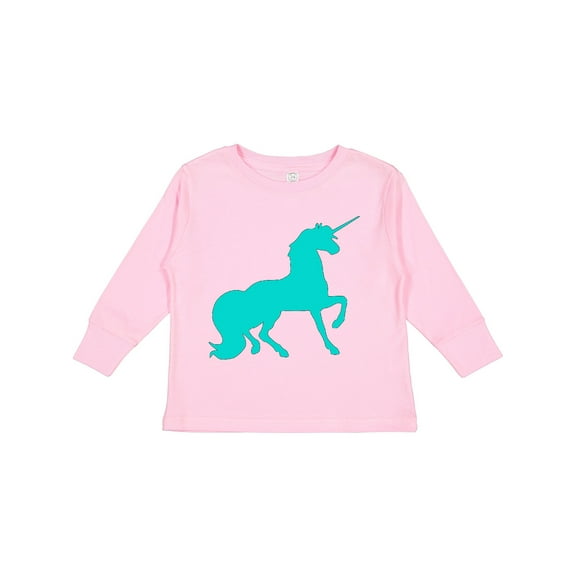 Inktastic Aqua Unicorn Boys or Girls Long Sleeve Toddler T-Shirt