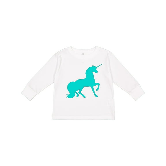 Inktastic Aqua Unicorn Boys or Girls Long Sleeve Toddler T-Shirt