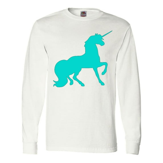 Inktastic Aqua Unicorn Long Sleeve T-Shirt