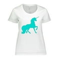 thumbnail image 1 of Inktastic Aqua Unicorn Women's Plus Size T-Shirt, 1 of 5