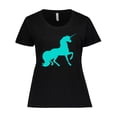 thumbnail image 1 of Inktastic Aqua Unicorn Women's Plus Size T-Shirt, 1 of 5