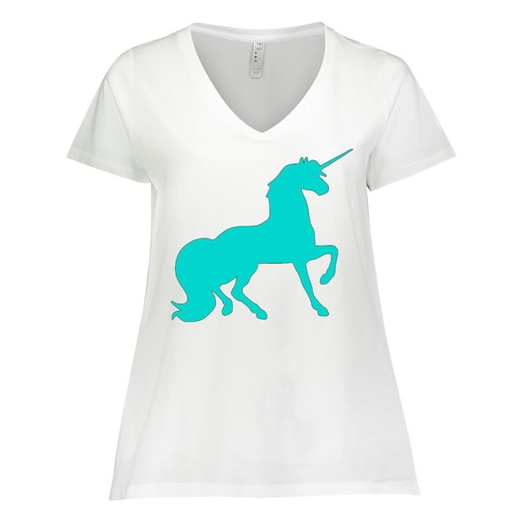 Inktastic Aqua Unicorn Women's Plus Size V-Neck T-Shirt