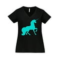 thumbnail image 1 of Inktastic Aqua Unicorn Women's Plus Size V-Neck T-Shirt, 1 of 5