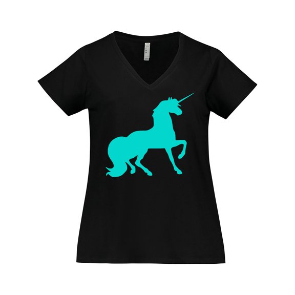 Inktastic Aqua Unicorn Women's Plus Size V-Neck T-Shirt