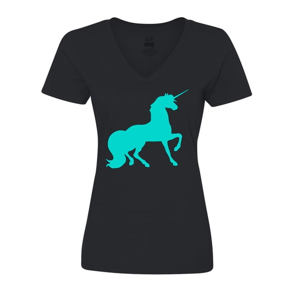 Inktastic Aqua Unicorn Women's V-Neck T-Shirt