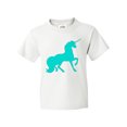 thumbnail image 1 of Inktastic Aqua Unicorn Youth T-Shirt, 1 of 5