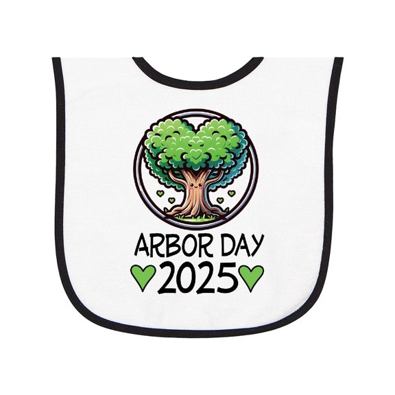 Inktastic Arbor Day 2025 Trees Baby Terry Cloth Bib