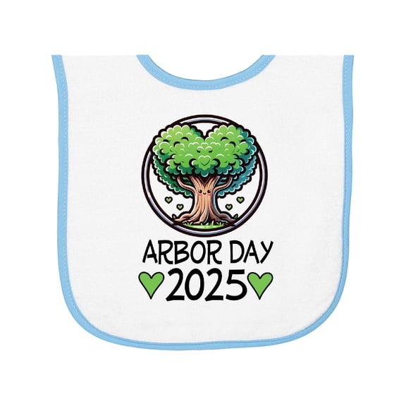 Inktastic Arbor Day 2025 Trees Baby Terry Cloth Bib