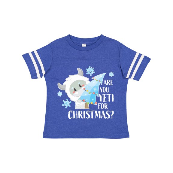 Inktastic Are You Yeti For Christmas with Yeti Holding Christmas Tree Boys or Girls Toddler T-Shirt