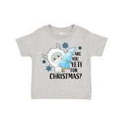 Inktastic Are You Yeti For Christmas with Yeti Holding Christmas Tree Boys or Girls Toddler T-Shirt