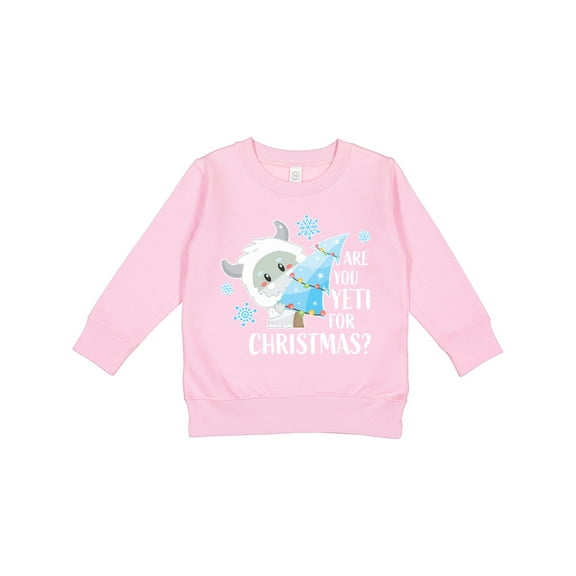Inktastic Are You Yeti for Christmas with Yeti Holding Christmas Tree Toddler Sweatshirt