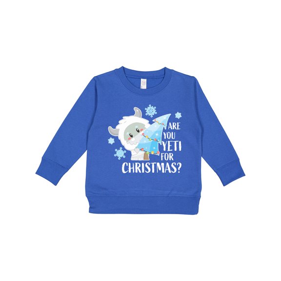Inktastic Are You Yeti for Christmas with Yeti Holding Christmas Tree Toddler Sweatshirt