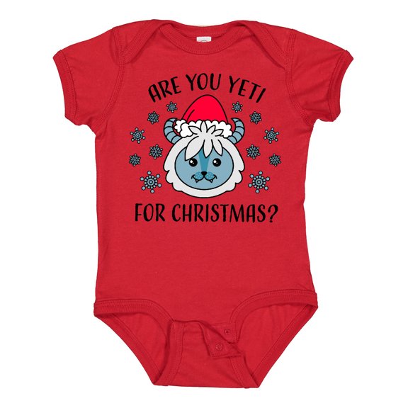 Inktastic Are You Yeti for Christmas with Yeti and Snowflakes Adult Boys or Girls Baby Bodysuit