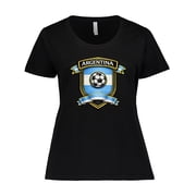 Inktastic Argentina Soccer Emblem Womens Plus Size T-Shirt
