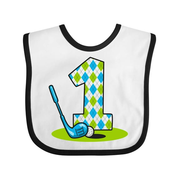Inktastic Argyle Golf 1st Birthday Boys Baby Bib