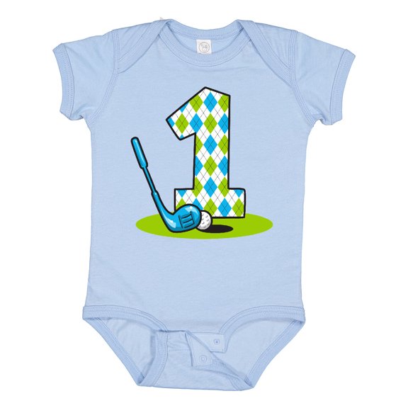 Inktastic Argyle Golf 1st Birthday Boys Baby Bodysuit