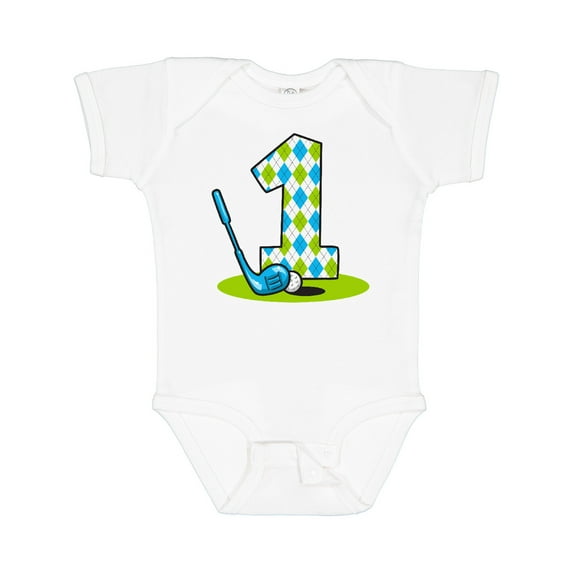 Inktastic Argyle Golf 1st Birthday Boys Baby Bodysuit