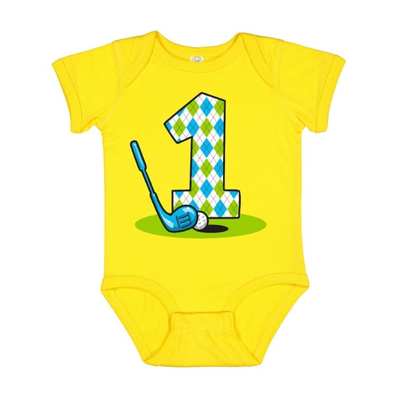Inktastic Argyle Golf 1st Birthday Boys Baby Bodysuit