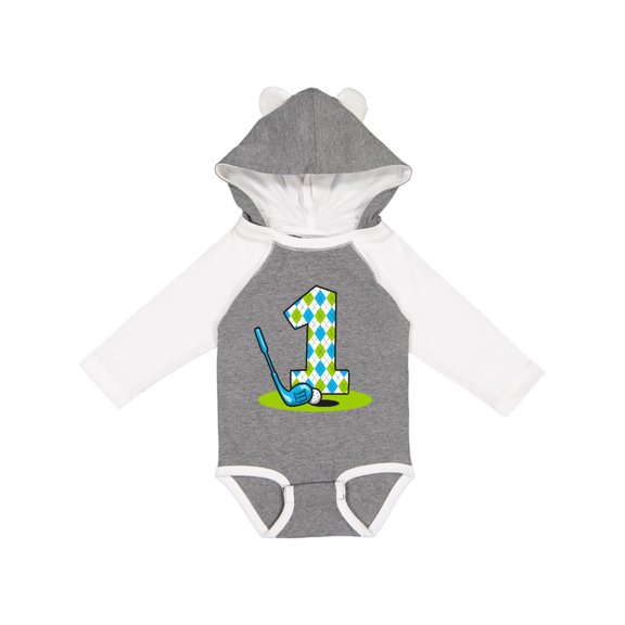 Inktastic Argyle Golf 1st Birthday Boys Long Sleeve Baby Bodysuit