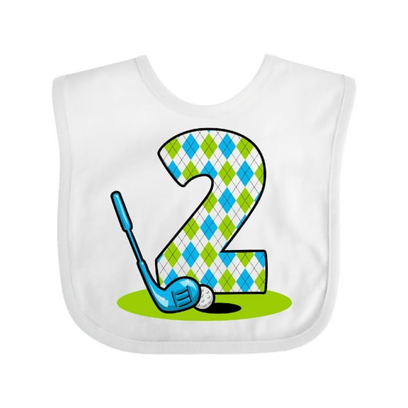 Inktastic Argyle Golf 2nd Birthday Boys Baby Bib