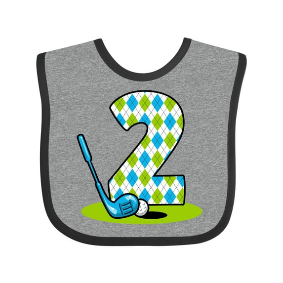 Inktastic Argyle Golf 2nd Birthday Boys Baby Bib