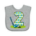 thumbnail image 1 of Inktastic Argyle Golf 2nd Birthday Boys Baby Bib, 1 of 4