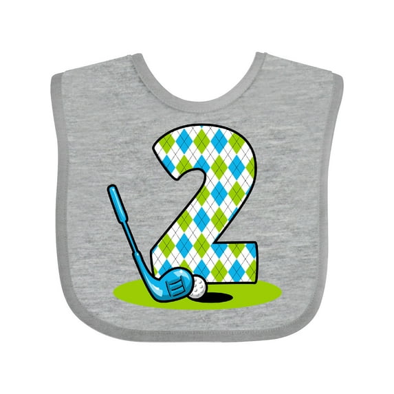 Inktastic Argyle Golf 2nd Birthday Boys Baby Bib