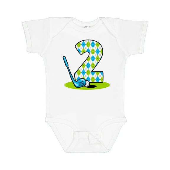 Inktastic Argyle Golf 2nd Birthday Boys Baby Bodysuit