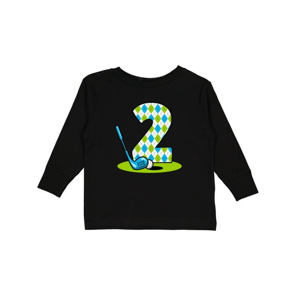 Inktastic Argyle Golf 2nd Birthday Boys Long Sleeve Toddler T-Shirt