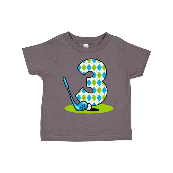 Inktastic Argyle Golf 3rd Birthday Boys Toddler T-Shirt