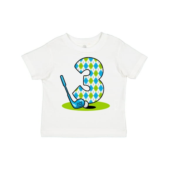 Inktastic Argyle Golf 3rd Birthday Boys Toddler T-Shirt