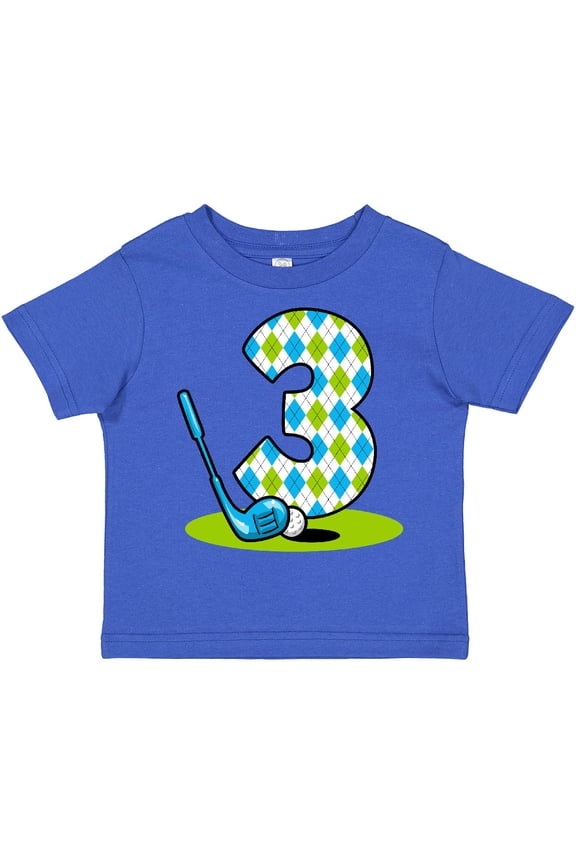 Argyle Golf 3rd Birthday Boys Toddler T-Shirt