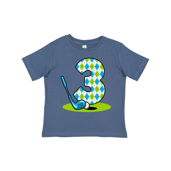 Inktastic Argyle Golf 3rd Birthday Boys Toddler T-Shirt