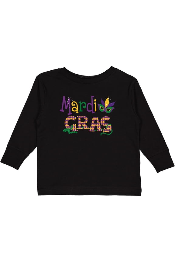 Argyle Mardi Gras Boys or Girls Long Sleeve Toddler T-Shirt