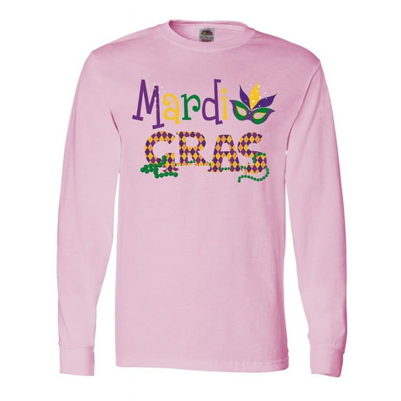 Inktastic Argyle Mardi Gras Long Sleeve T-Shirt