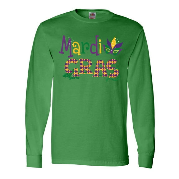 Inktastic Argyle Mardi Gras Long Sleeve T-Shirt