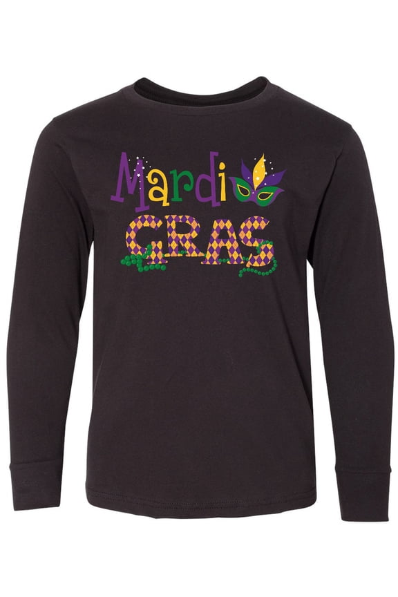 Argyle Mardi Gras Long Sleeve Youth T-Shirt
