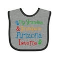 thumbnail image 1 of Inktastic Arizona Grandma Grandpa Love Me Boys or Girls Baby Bib, 1 of 4