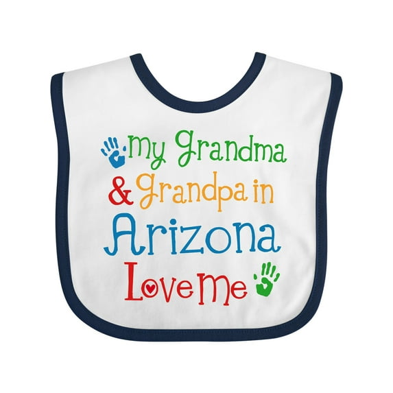 Inktastic Arizona Grandma Grandpa Love Me Boys or Girls Baby Bib