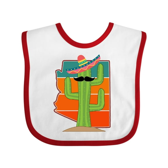 Inktastic Arizona Retro Sunset Funny Cactus Boys or Girls Baby Bib