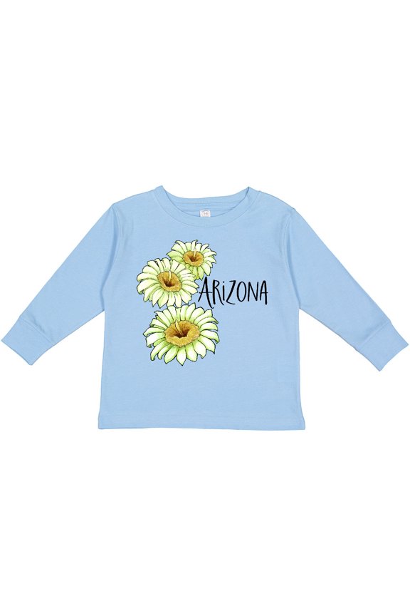 Arizona Saguaro Cactus Flowers Boys or Girls Long Sleeve Toddler T-Shirt
