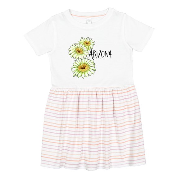 Inktastic Arizona Saguaro Cactus Flowers Girls Toddler Dress